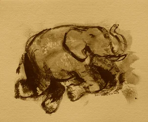Playful Elephant Drawing