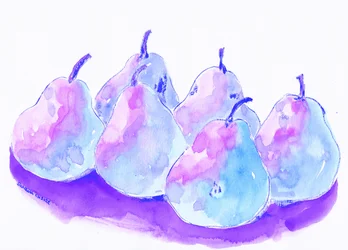 Vibrant Pears Still Life