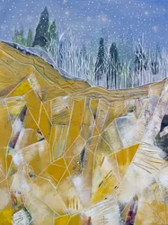 Golden Peaks Winter Night