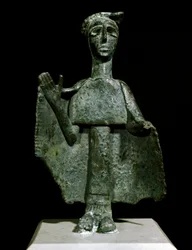 Nuragic culture: bronze statuette of woman in prayer called Torralba