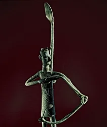 Nuragic Culture: Statuette of Warrior Pulling a Bronze Bow