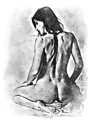 Beautiful Woman on Knees