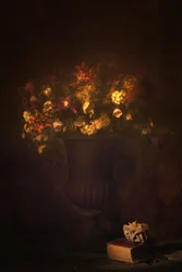 Golden Floral Still Life