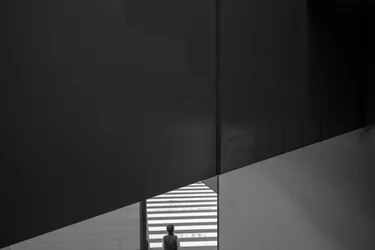 Solitary Figure Urban Geometry