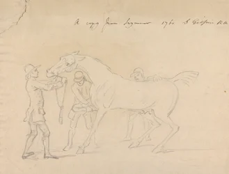 A Horse and Three Groomers