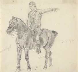 Figure on Horseback Facing Left