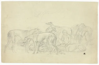 Greyhounds and Their Keeper