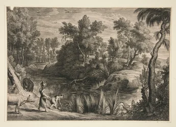 Two Women Taking Water from a Stream