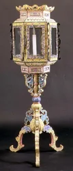 Canton lantern on tripod base, Chinese
