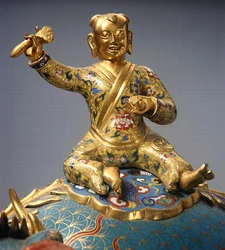Detail of a Rider from a Pair of Qilin, Qianlong Period (1736-95) (detail)
