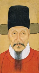 Portrait of He Bin. Gouache and ink anonymous 16th century Nanjing Museum