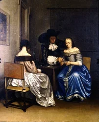 Interior Scene with Cards Players