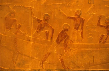 Ancient Egypt, Wall carving, Mastaba of Ti, Saqqara, 5th Dynasty, Shipbuilding
