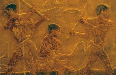 Ancient Egypt, Wall Carving/Painting, Mastaba/Tomb of Ti, Saqqara, 5th Dynasty, Shipbuilding