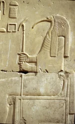Ancient Egypt, Wall painting/carving, The God Thoth, Temple of Seti I, Abydos