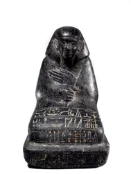 Egyptian antiquity: sculpture in gabbro representing senior official Senpou