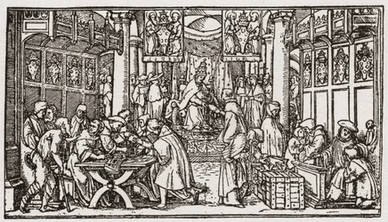 A Sale of Indulgences during the Tudor period in England