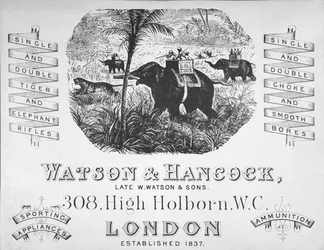 Advertisement for Watson & Hancock Gunmakers, c.1900
