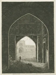 Dudley Castle - Gatehouse and North Gateway: etching, nd [?19th cent]