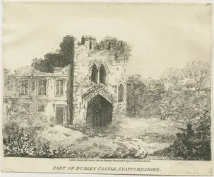 Dudley Castle - The Gatehouse: lithograph, nd [c 1801]