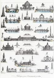 Facade of Different Buildings Dedicated to the Manufacture of Garden Ornaments