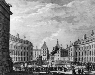 French Revolution: Statue of King Louis XIV shot down for victories in Paris on 11
