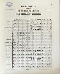 Score of "Die Hochzeit des Camacho" by Felix Mendelssohn