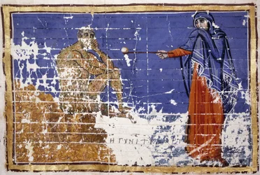 Job covered with wounds - Greek manuscript of the 10th century. Bibl. Marciana, Venice