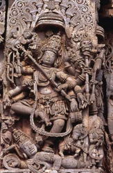 Carving of the God Shiva Killing Andhakasura