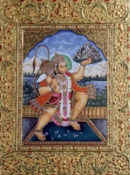 Lord Hanuman with Gold Embroidery