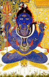Lord Shiva Shanker Miniature Painting on Paper Tantrik