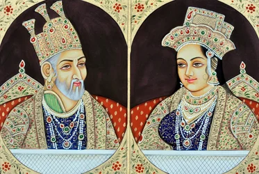 Bahadur Shah Zafar with Jeenat Mahal