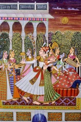 Mughal King and Queen Miniature Painting