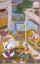 Mughal Miniature Painting on Paper Royal King Enjoying Drink