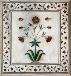 One of the inlaid marble panels, in the Hall of Private Audiences