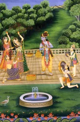 Krishna Playing Holi with Gopies, India