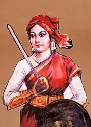 Portrait of Rani Laxmibai, Queen of Jhansi, Great Freedom Fighter of India