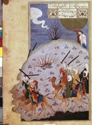 Majnun Watching the Battle Between Nawfal and Laila