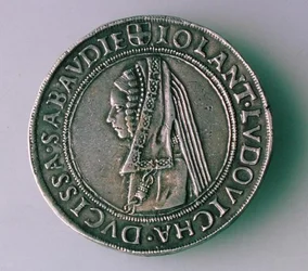 4-Teston Coin (reverse) of Philibert II of Savoy (1497-1504) Depicting His Wife, Iolanta Ludovica