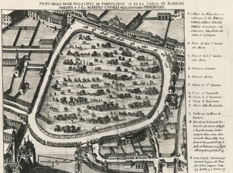 Ancient layout of Prato della Valle, largest square in Padua, Italy