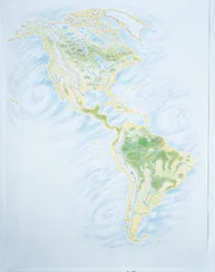 Physical map of America