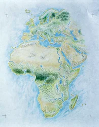 Unmarked map of Africa and Europe