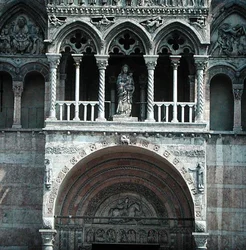 West facade, begun 1130s and completed in 15th century (detail)