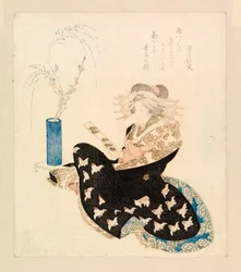 Courtesan Reading a Tanzaku