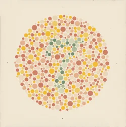 Ishihara color test to detect color blindness