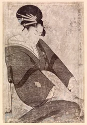 Seated Japanese woman