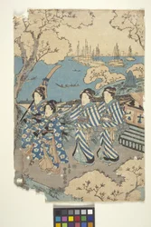 Flower-Viewing at Gotenyama, 2 (part of triptych)
