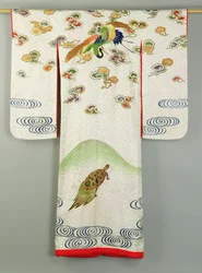 Uchikake Wedding Robe Decorated with a Crane and a Tortoise