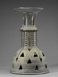 Ceremonial Stand with Snake, Abstract, and Openwork Decoration, Three Kingdoms Period, North Kyongsang Province