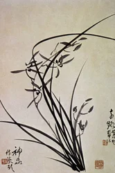 Orchids. Korean print of the YI dynasty